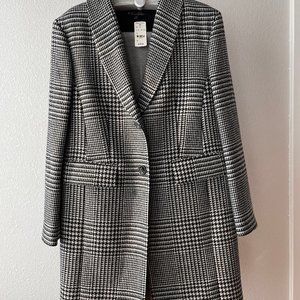 Brooks Brothers Glen Plaid Wool Cocoon Coat NWT 6